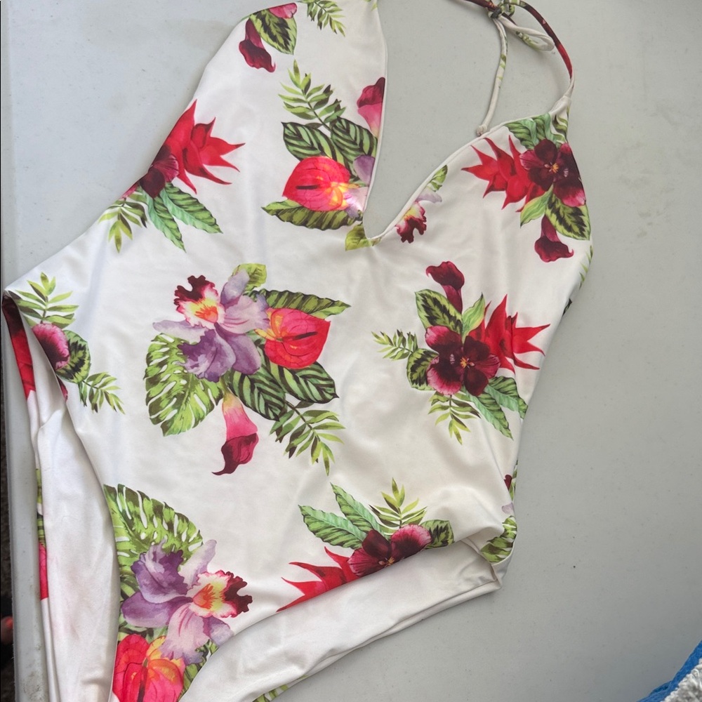 Revolve/Privacy please large Floral Halter Swimsuit